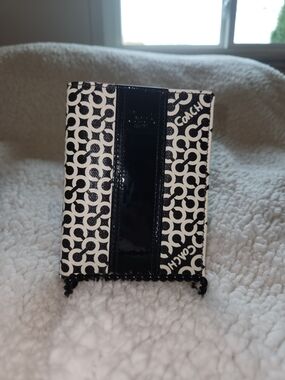 Coach Optic C Leather Passport Holder